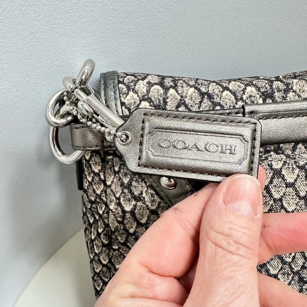 👜 Coach Snakeskin Print Flap Crossbody Bag